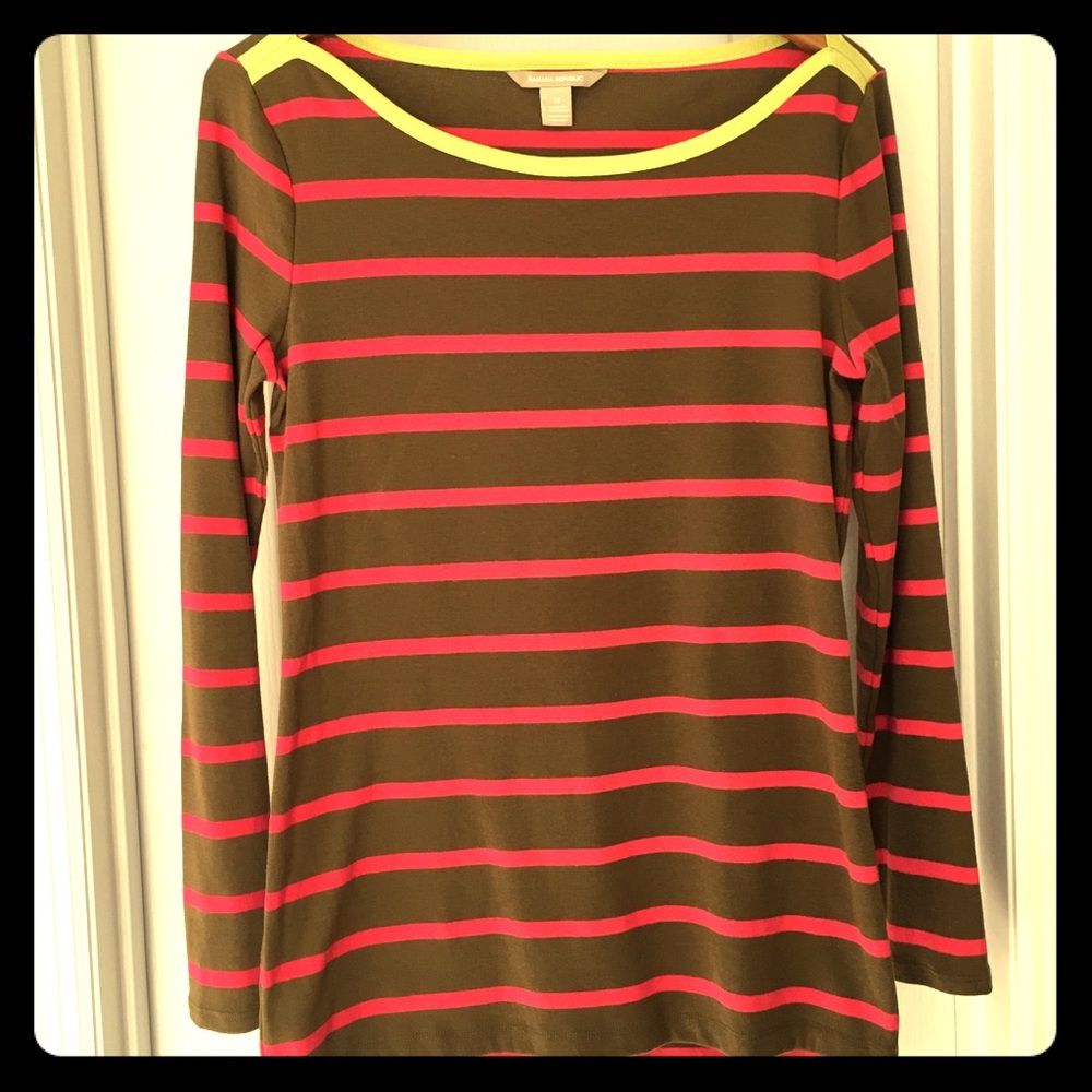 Banana Republic Striped Boatneck Long-sleeve Tee